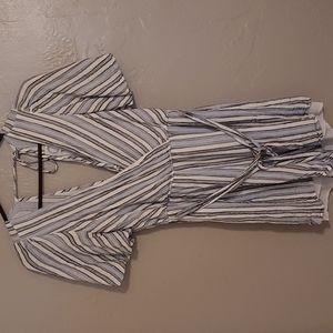 Blue Rain Blue and White Stripped Short Romper Size Small